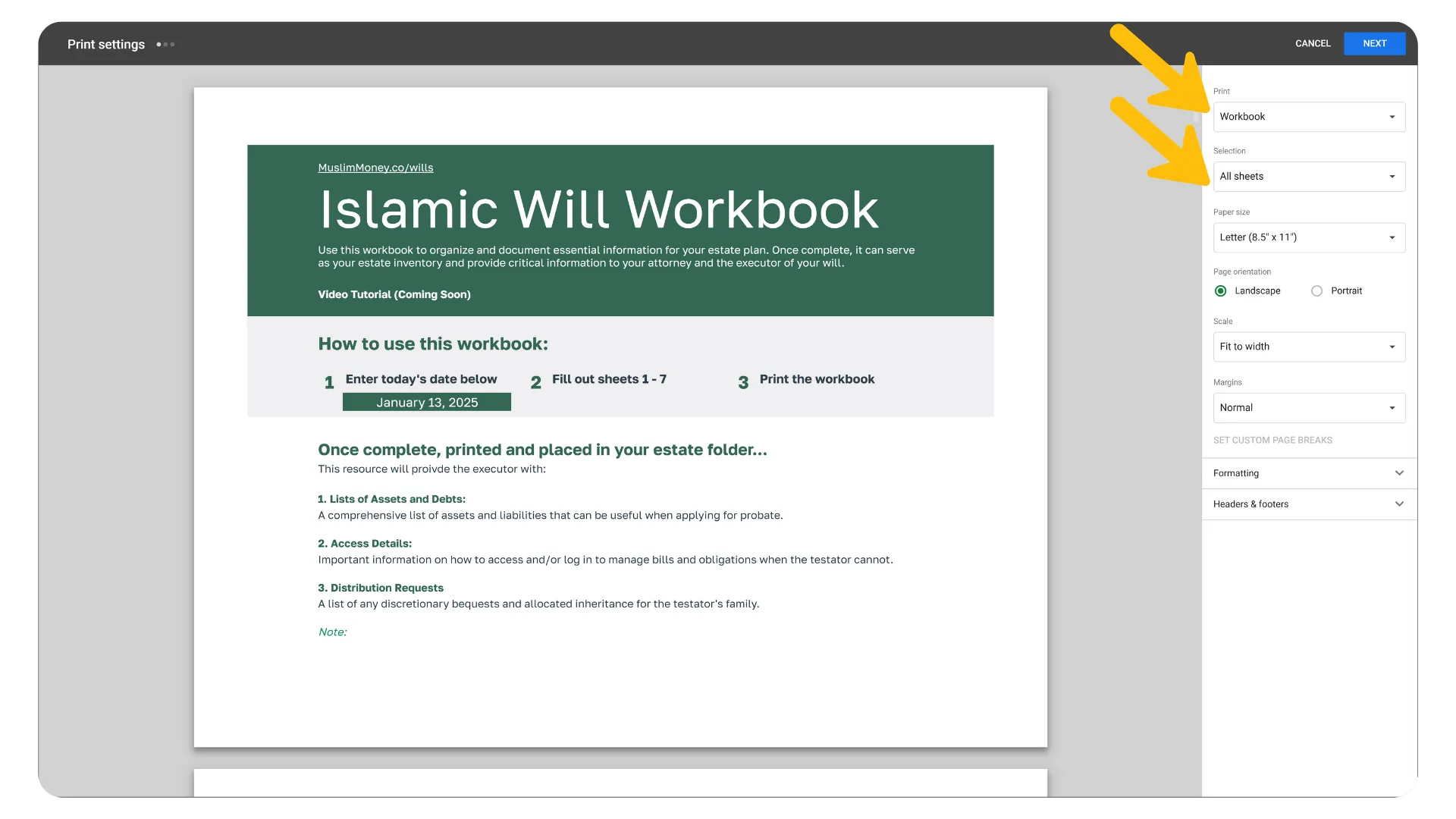 Islamic Will Workbook - Walkthrough, figure 15