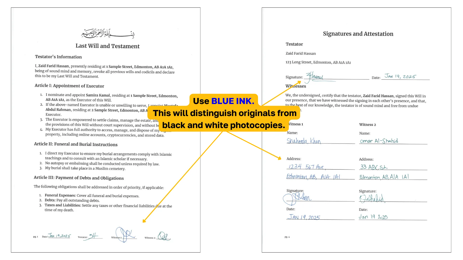 Islamic Last Will Template - Walkthrough, figure 5